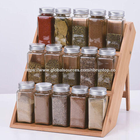 Prateleira de especiarias de bambu por atacado, prateleira de armazenamento de especiarias de cozinha, organizador de especiarias, prateleira de armazenamento de 3 camadas para cozinha for sale at factory direct price