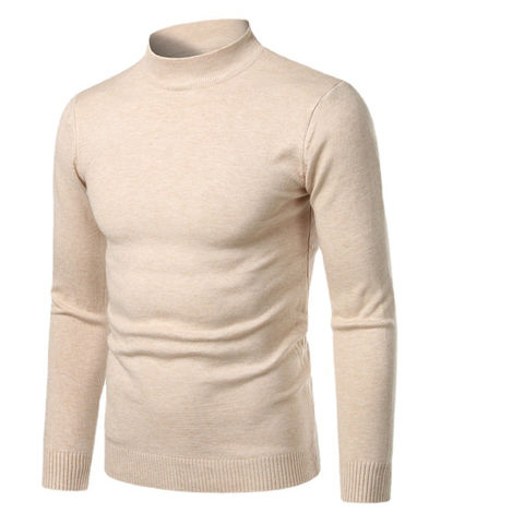 Coolred-Men Slim Fit Knit Long Sleeve Pure Color Winter Turtleneck Sweater