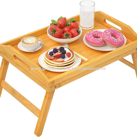 Plateau de lit pliable en bambou petit-déjeuner table de lit