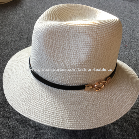 Aieoe Summer Mesh Straw Jazz Hat Short Brim Beach Sunhat Packable Panama Cap
