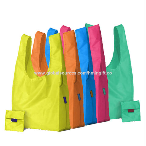 Eco Folding Shopping Bag Solid Pocket Square Eco-friendly Reusable Portable Bag 