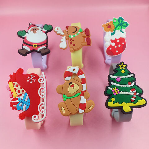 Bracelet de Noël Nouvelle Arrivée Cadeau Promotionnel de Dessin Animé Petit Bracelet Souple en PVC pour Enfants for sale at factory direct price