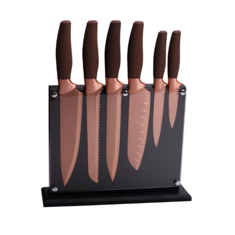 6pcs Titanium Rose Gold Coating Non Stick Stainless Steel Kitchen