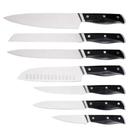 7pcs/set Stainless Steel Knife Set, Modern Chinese Character