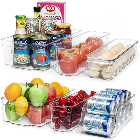Acrylic Jars For bulk Cereals Food Containers Press Type Sealed Can  Transparent Refrigerator Storage Box Kitchen Organizer