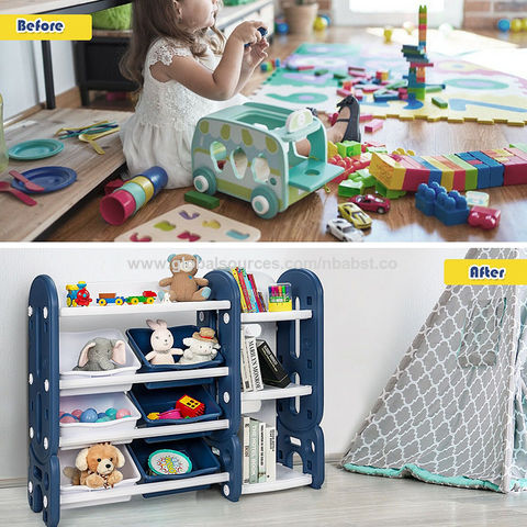 Portable Indoor Multifunction Kids Cabinet Bookshelf Plastic Toy ...