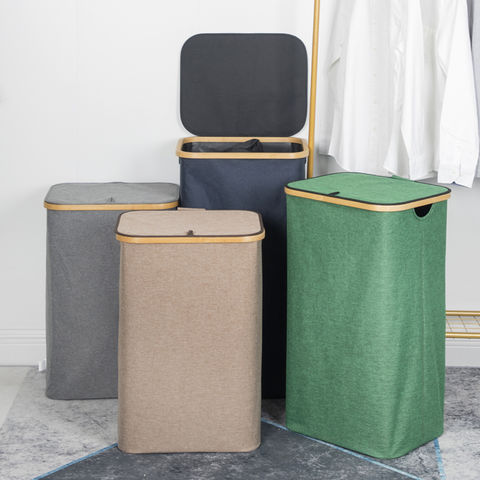 Buy Wholesale China X-large Foldable Laundry Basket With Bamboo Handles Collapsible  Laundry Hamper For Storage & Laundry Basket With Bamboo Handles at USD 6
