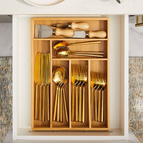 Custom solid wood partition box wardrobe cabinet drawer cutlery tray  cutlery cutlery spoon storage kitchen storage