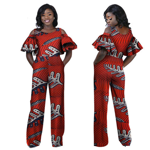 Buy Wholesale China Superstarer Wholesale Custom Casual Loose Colorful  Batik Wide Leg Africa Wax Print Jumpsuits & Women Africa Clothing at USD  36.29 | Global Sources