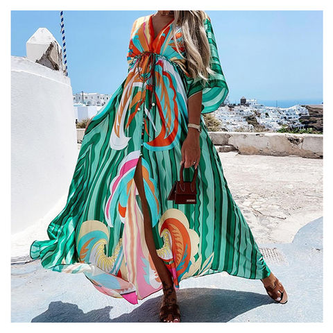 Buy Wholesale China Print Blue Summer Beach Wear Swimsuit Caftans Women Swimsuit  Cover Up Plus Size Bikini Coverup & Swimsuit Caftans at USD 6.9