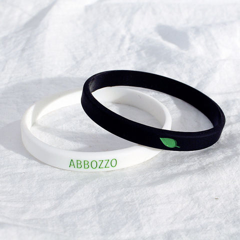 White Blank Silicone Wristband Rubber Bracelet Elastic Bangle by Handband