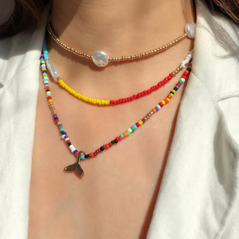 Handmade Jewelry Colorful Beads Necklace Women Pearl Multi-layer ​clavicle  Chain Choker Necklaces - Explore China Wholesale Chain Choker Necklaces and  Colorful Beads Necklace, Women Gold Plated Jewelry, Women Pearl Necklace