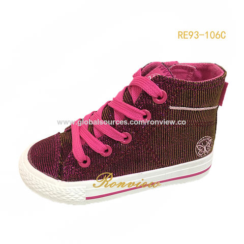 Zapatillas vulcanizadas de lona para niños, zapatos deportivos, cordones elásticos, calzado casual de vestir para niños for sale at factory direct price