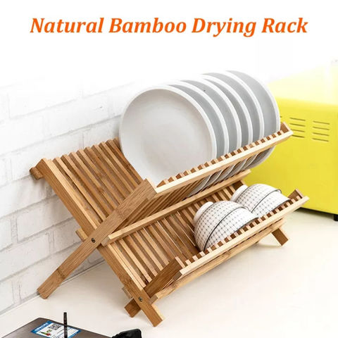 Bamboo Dish Rack Drying Rack Holder Utensil Drainer Drainboard Drying  Drainer Storage Kitchen Organizer Rack Holder