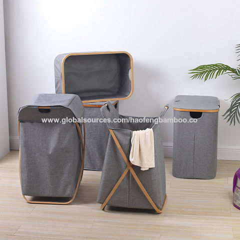 Buy Wholesale China X-large Foldable Laundry Basket With Bamboo Handles Collapsible  Laundry Hamper For Storage & Laundry Basket With Bamboo Handles at USD 6
