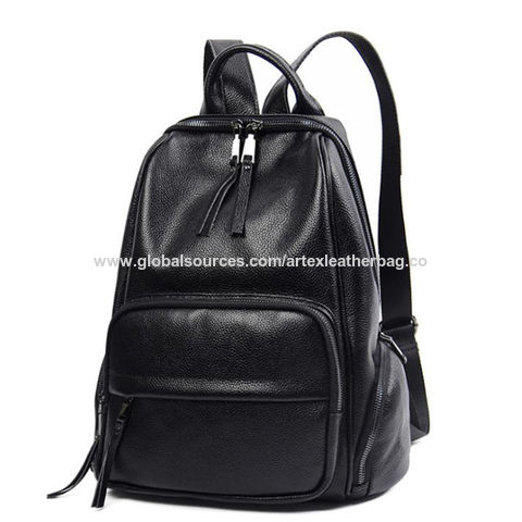 faux leather school backpack