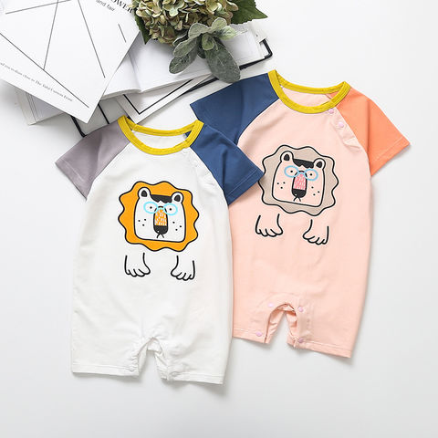 Newborn Baby Lion Romper Short Summer Jumpsuit Cute Baby Bodysuit