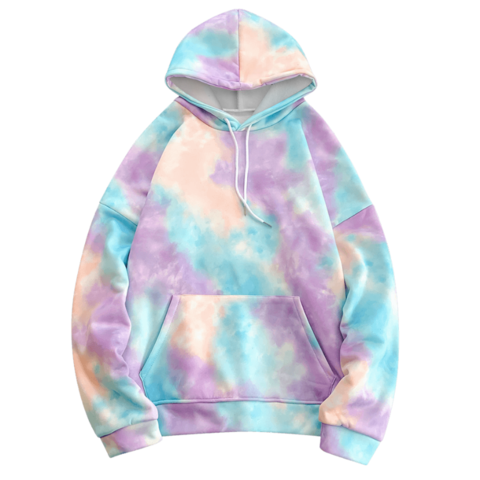 Custom Heavy Thick 50% Cotton 50% Polyester Oversized Blank Pullover Digital Printing Tie Dye Hoodie