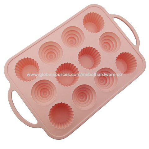 12 Cavity Silicone Muffin Cupcake Cookie Chocolate Pan Baking Mould Mold Tray 