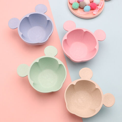 Wheat straw bowl dessert bowls wheat straw baby antiskid cartoon food bowl lightweight fruit bowls for sale at factory direct price