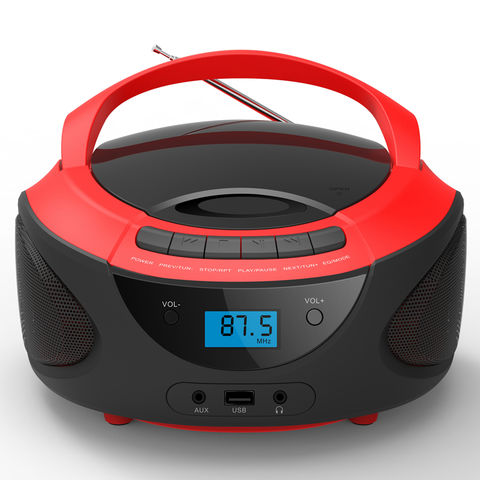 Radio portátil Reproductor de CD Boombox con Bluetooth y radio FM