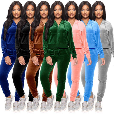 Solid velvet Hoodie Suit Women 