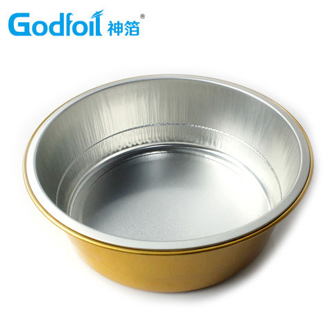 Buy Wholesale China Gold Round Disposable Foil Baking Cup Smooth Wall Foil  Container & Aluminum Foil Containers at USD 0.18