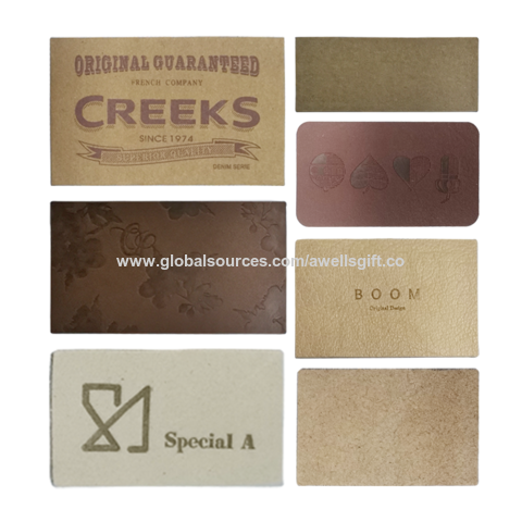 Wholesale custom leather labels and tags for clothing