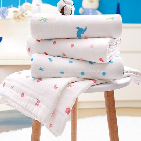 Toalla de Muselina de 6 Capas con Estampado para Bebé, Manta de Gasa con Dibujos Animados para Envolver a Bebés y Niños for sale at factory direct price