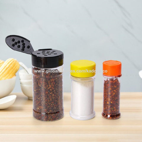 Premium Stainless Steel Glass Spice Jars Rotate Open Close Holes
