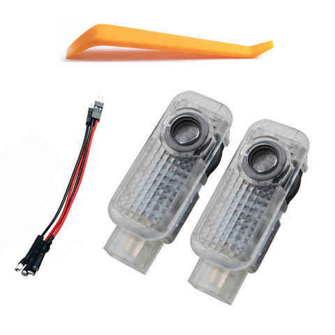 2 peças LED Luz da porta do carro Acessórios de decoração para AUDI A5 A6L C5 A4L Q7 R8 Lâmpada de projeção do logotipo for sale at factory direct price