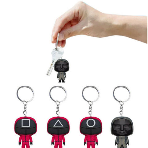 3D Squid Game Keychain Cute Mini Doll Figurine