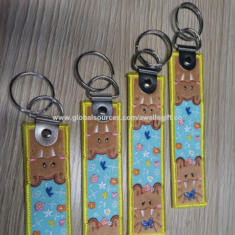 Buy Wholesale China Brand Keychain Embroidery Custom Logo Fabric Car  Aviation Motorcycle Key Ring Keychain Keychains Who & Keychain Embroidery  Custom Logo Fabric at USD 0.58