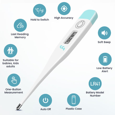 Digital Oral Thermometer for Fever Adults: Rectal, Underarm & Mouth,  Accurate & Fast, Easy@Home Body Medical Temperature Thermometer for Baby  Kids 