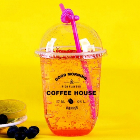 China SGS BPI FDA CE Custom LOGO Printed Clear Disposable Plastic PLA ...