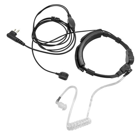 2 clavijas Walkie Talkie Garganta Micrófonos Auriculares Cubiertos Tubo Acústico con Dedo PTT para Motorol