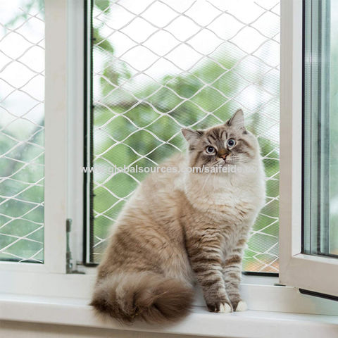 NEEZ Cat Net for Balcony and Window I Transparent Protective Net Including Mounting Set I Attachment of Cat Protection Net for Balcony No Drilling