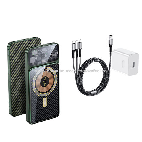10000mAh Transparent Fuselage Design Fast Charging Power Bank Wireless Mobile Phone Charger for sale at factory direct price