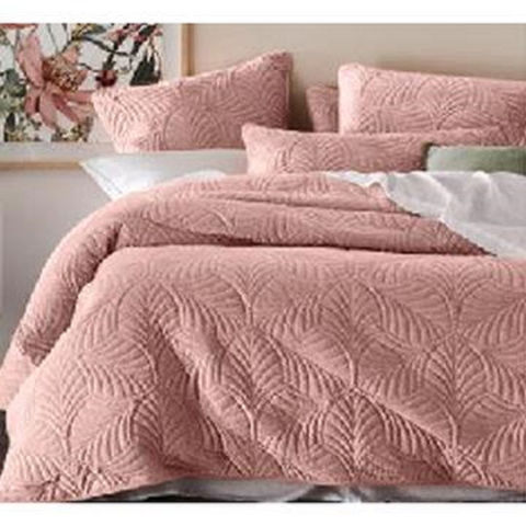 pink quilted coverlet