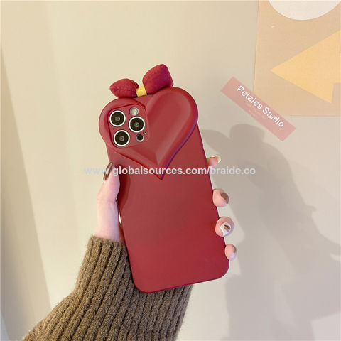 Luxury Brand Red Designed 3D Bottom Designer Silicone Phone Case
