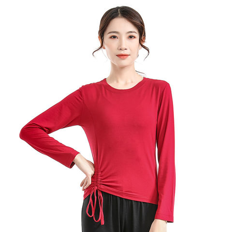 Buy Wholesale China Women Dancewear Dance Tops Ballet T Shirt Adult Crop  Tops Long Sleeve Dance Clothes & Dancewear at USD 4.2