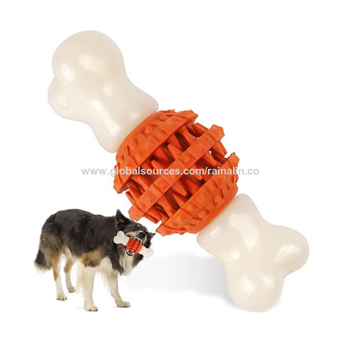Dog Bone Chew Toy for Aggressive Chewers Beef Flavor Tough Bite Resistant Toy 