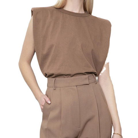 shoulder pad t shirt wholesale