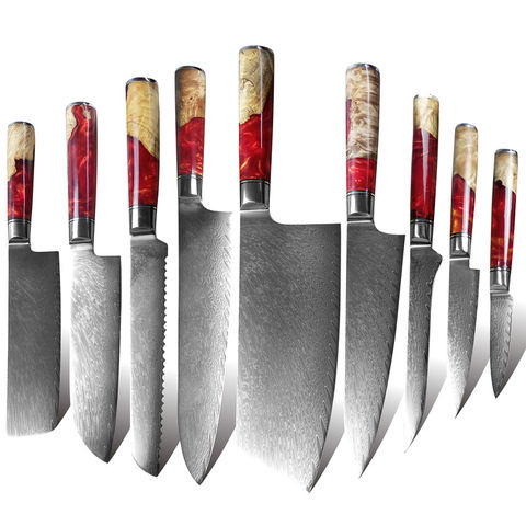 Japanese 9pcs Chef Knife Set, Wooden Knife Set Hs Code