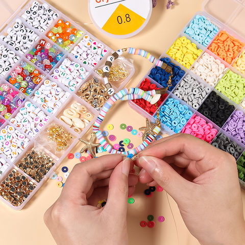 4050 Pcs Clay Beads Kit for Making Bracelets Flat Polymer Beads Jewelry Making Set with Cat Pendant Charms for Girls DIY