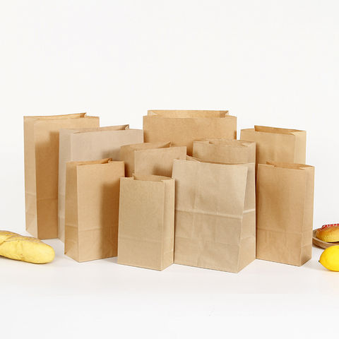 PARTY TAKEAWAY SMALL BROWN KRAFT PAPER SOS FOOD CARRIER BAGS WITH HANDLES 