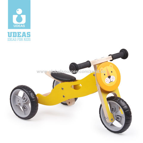 wooden 2 in 1 balance bike