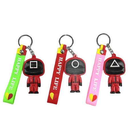 Korean Movie Trending Keychain Squid Game Charm Kawaii Squid Game Keychain