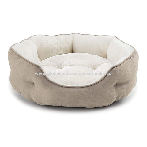 small round dog bed