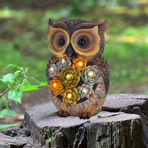 Owl Stake Pathway Solar Garden LED Light with Rotating Ball Yard Outdoor Decor 